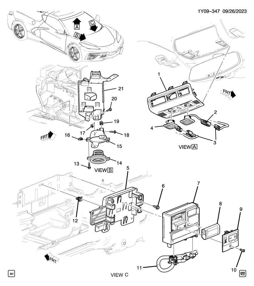 GM 84580897 BRACKET-REGULATORY EMER CALL BACKUP SPKR