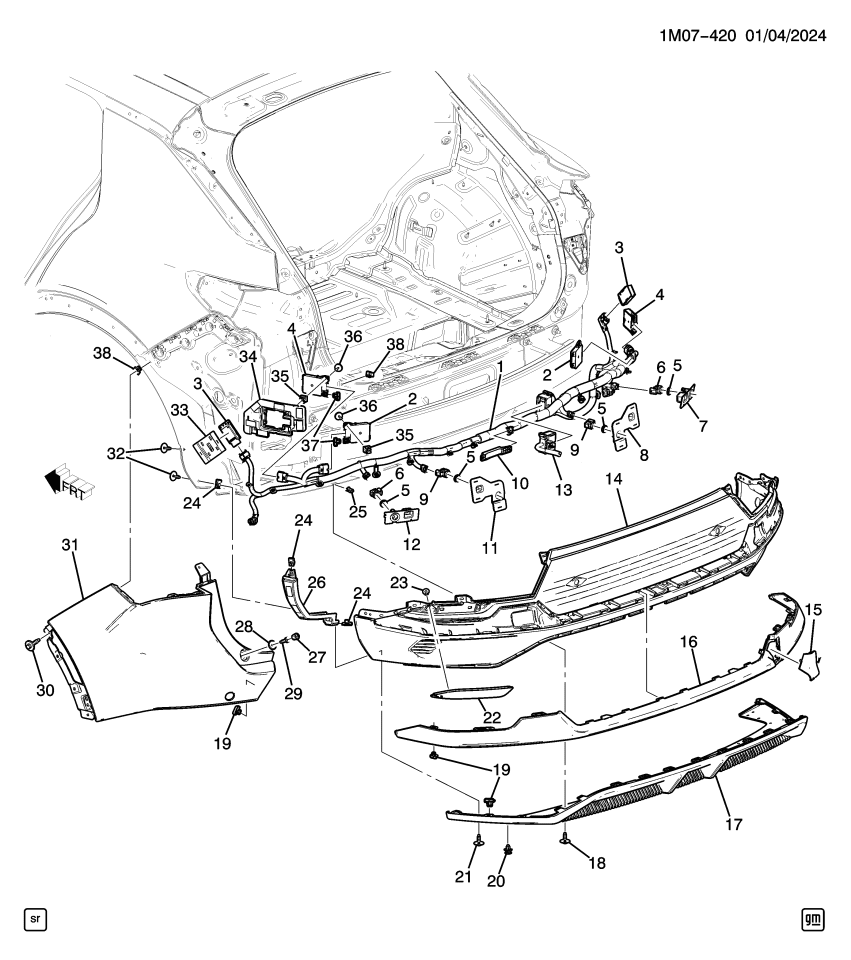 GM 86594852 LAMP ASM-RR FASCIA LWR SIG