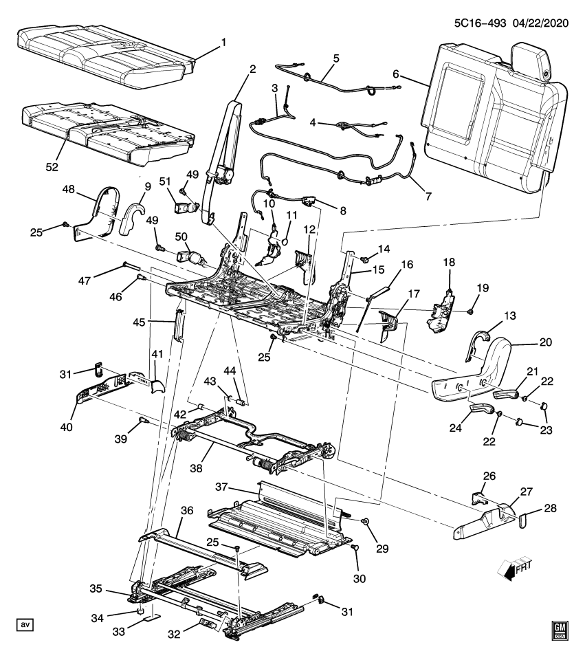 GM 84873082 STOP-R/SEAT BK HGE