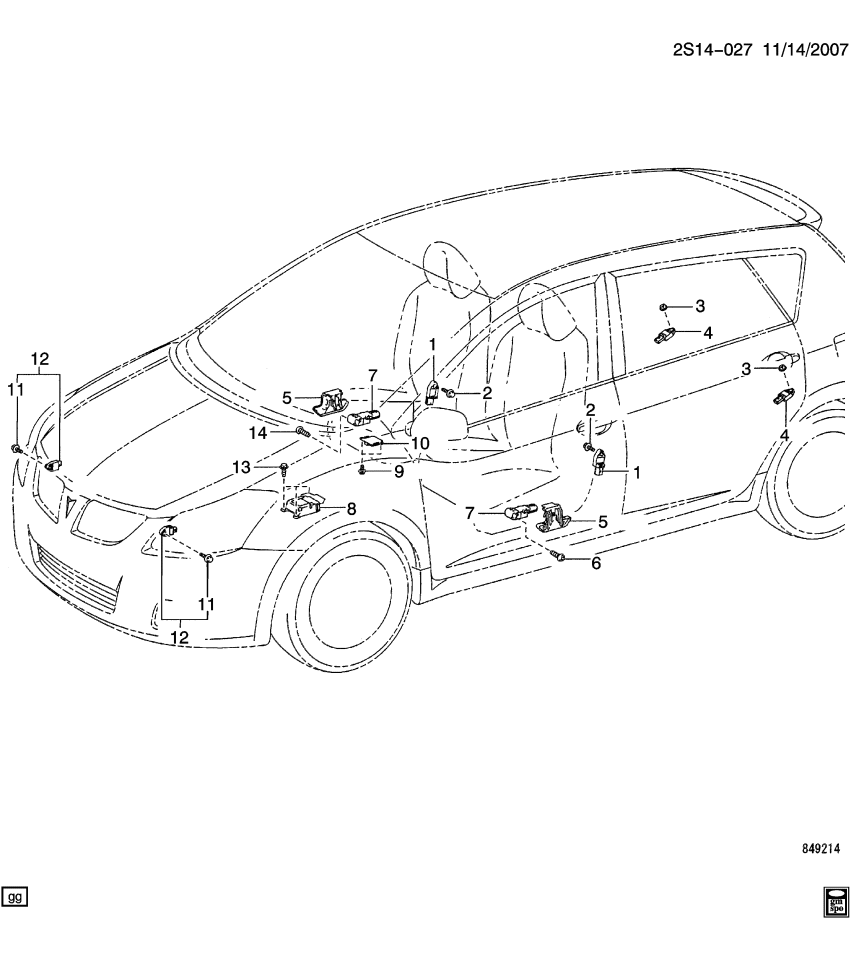 GM 19184932 Bolt, Inflator Restraint Front Pass & Belt Tensioner Control Module
