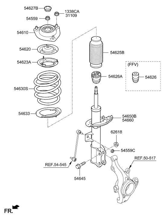 Genuine Hyundai 54630-26000-A Spring Front Genuine Hyundai 54630-26000-A Spring Front