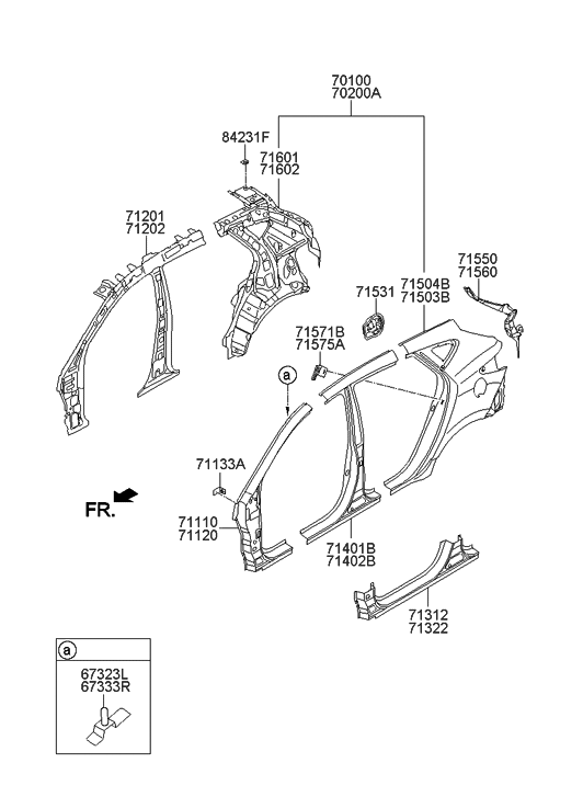 Hyundai 67333-2S300 Bracket Assembly-Roof Rack Front NO.2, RH
