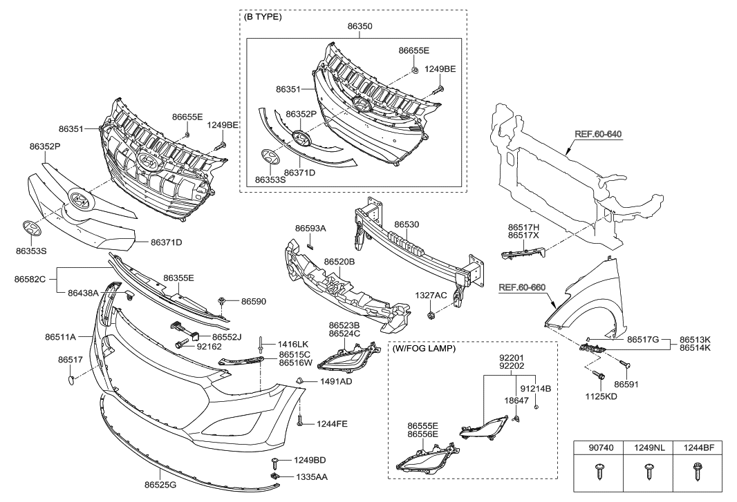 Hyundai 86352-A5000 Piece-Radiator Grille, Upper