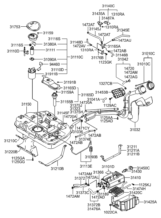 Hyundai 31113-2D000 Plate & Bracket Assembly-Fuel