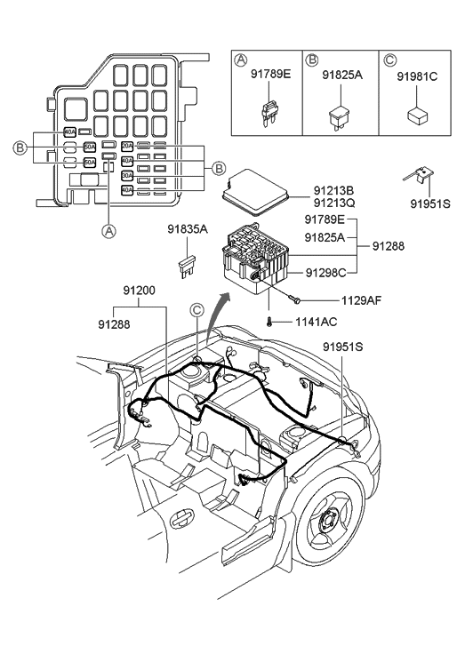 Hyundai 91298-26900 Lower Cover-U/H Junction Box