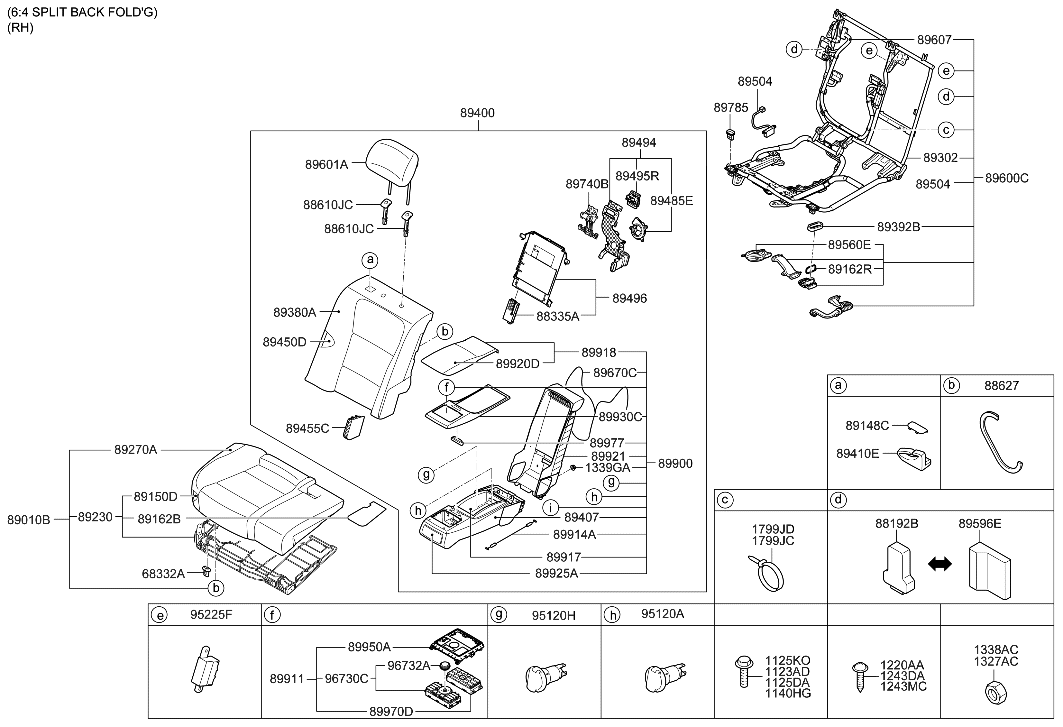 Hyundai 89919-3N000-NYM Board-Rear Seat ARMREST