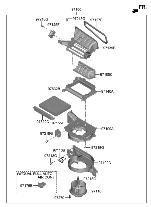 Hyundai 97114-S8100 CASE-BLOWER, UPR