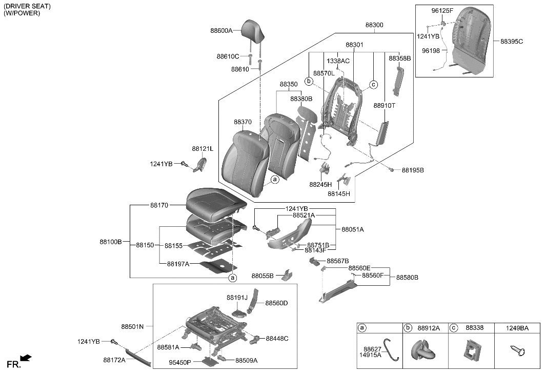 Hyundai 88300-S8180-UBJ Back Assembly-FR Seat, LH