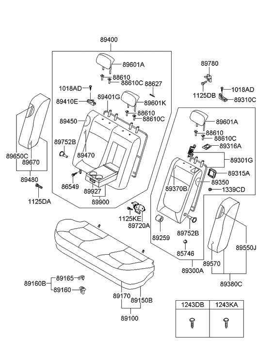 Hyundai 89750-0A050-U7A Headrest Assembly-Rear Center