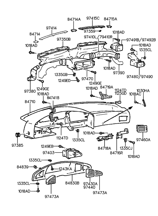 Hyundai 84710-28000-AQ Crash Pad Assembly-Main