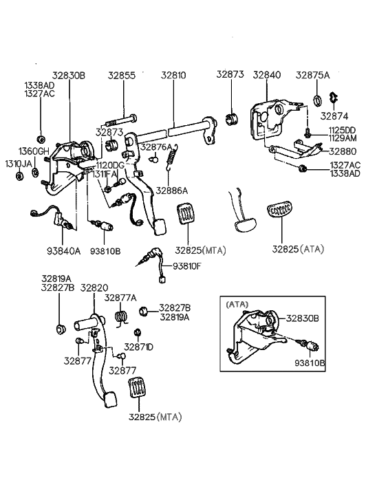 Hyundai 32890-28000 Member-Pedal Support