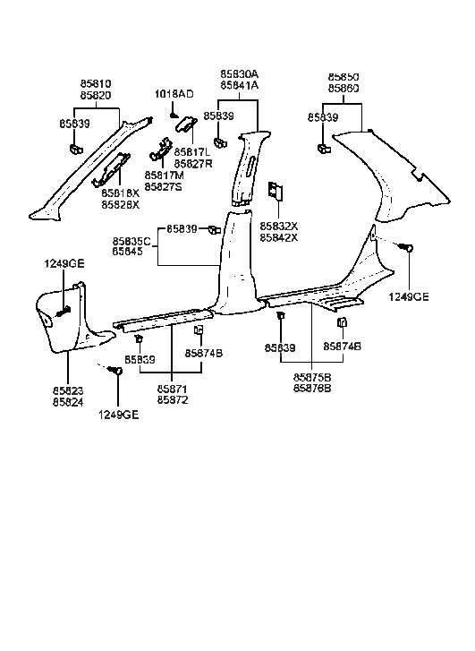 Hyundai 85827-38100 Bracket-Front Pillar ABSORBER NO2, R
