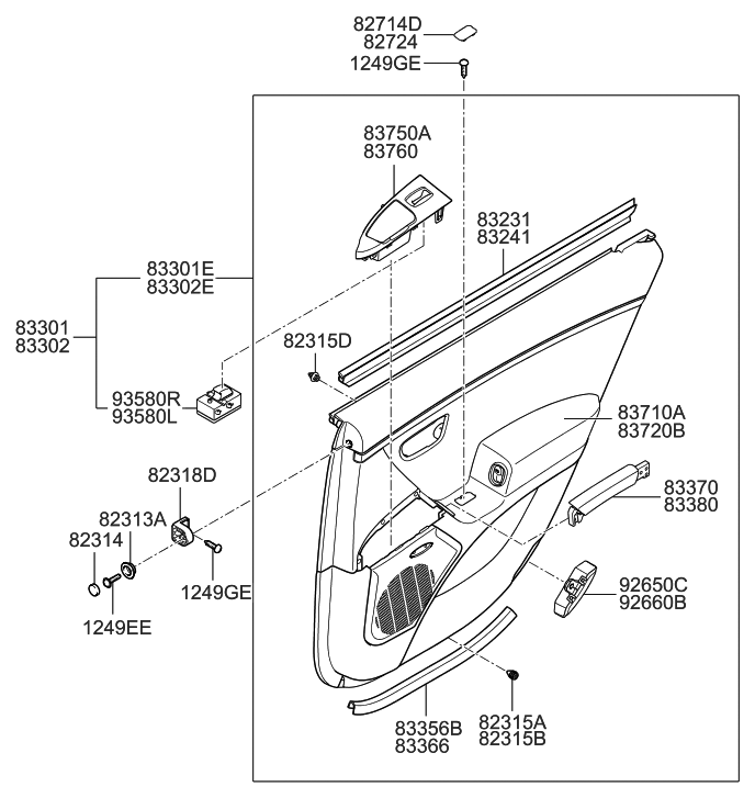 Hyundai 92650-3L000 Lamp Assembly-Rear Door, LH