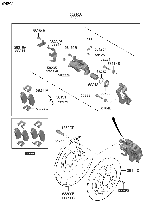 Hyundai 58254-G2300 Spring-Return, LH
