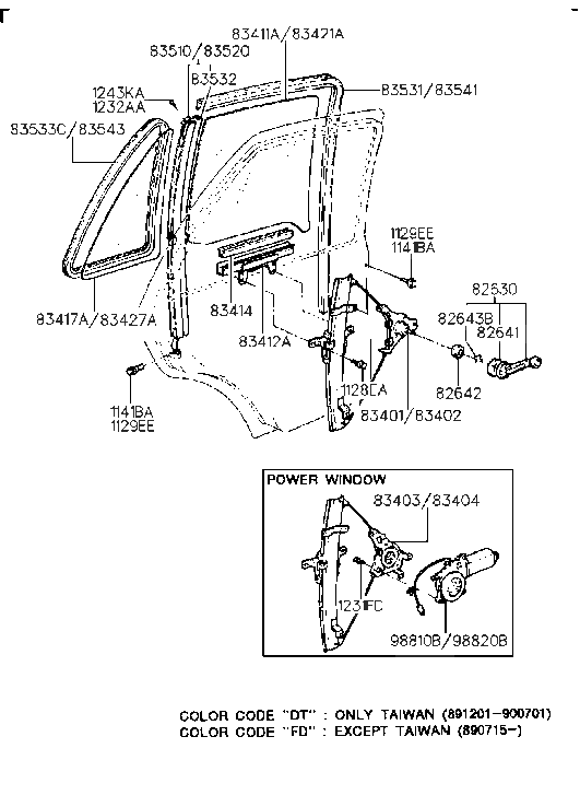 Hyundai 83414-33000 Strip-Seal Door Glass Grip