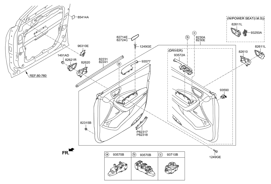Hyundai 82308-B8011-URY Panel Assembly-Front Door Trim, RH