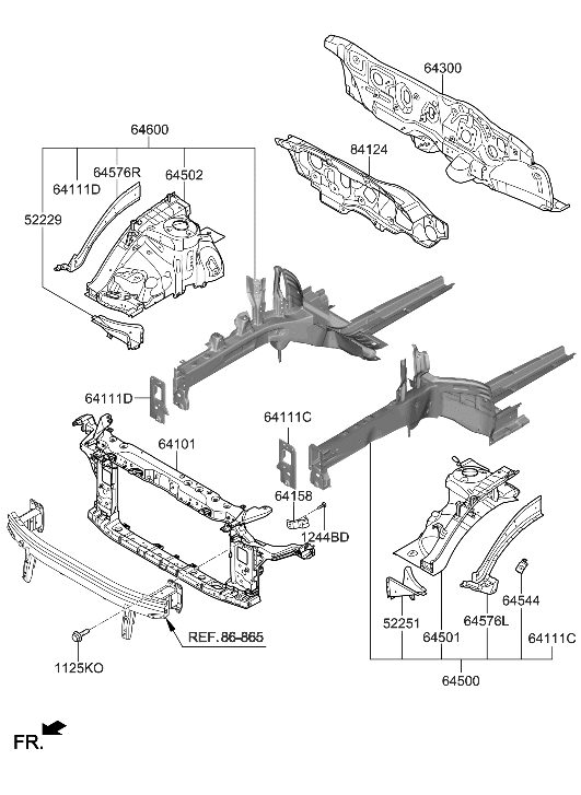Hyundai 64413-C1000 Bracket Assembly-FEM MTG, LH