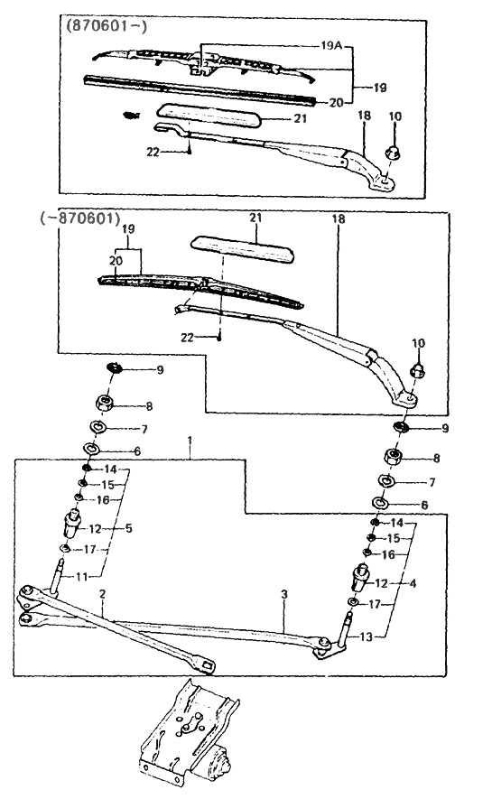 Hyundai 98203-21000 Arm & Pivot Assembly-Wiper Linkage