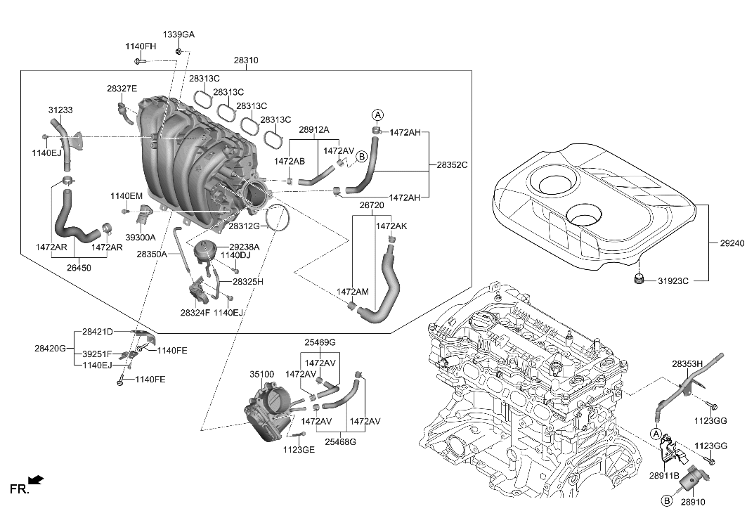 Hyundai 28421-2E000 Stay-Inlet Manifold