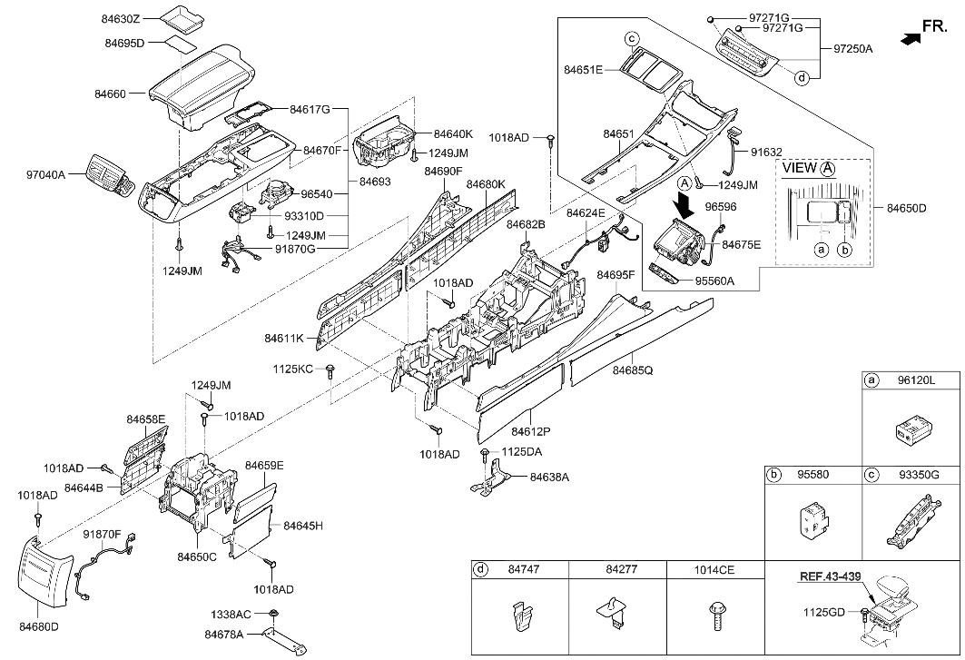 Hyundai 84698-D2100-UAY Cover-Console Switch MTG