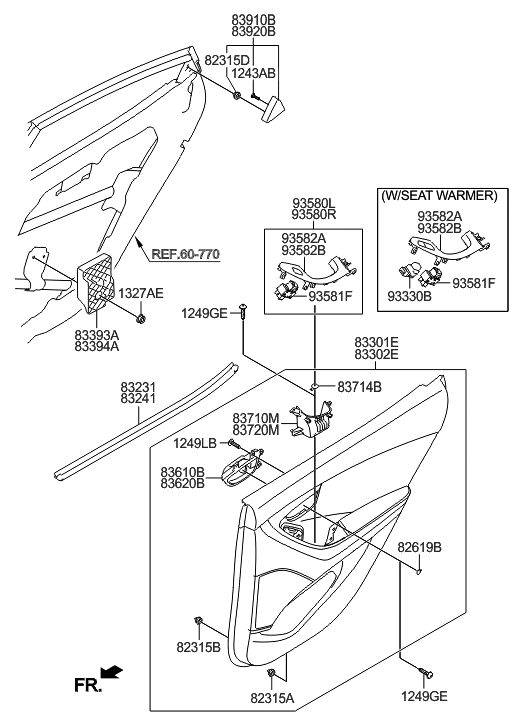 Hyundai 83770-3X000-RY Cover-Door Pull Handle