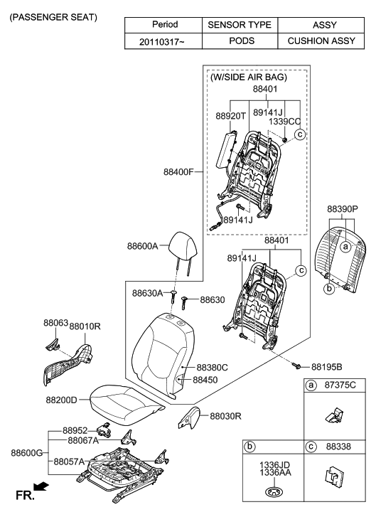 Hyundai 88920-1R500 Sab Module Assembly-Front, RH