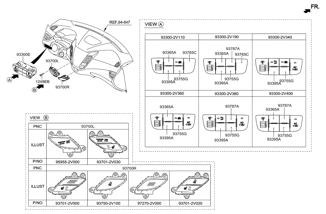Hyundai 93701-2V000-PD5 Switch Assembly-Seat Warmer, RH