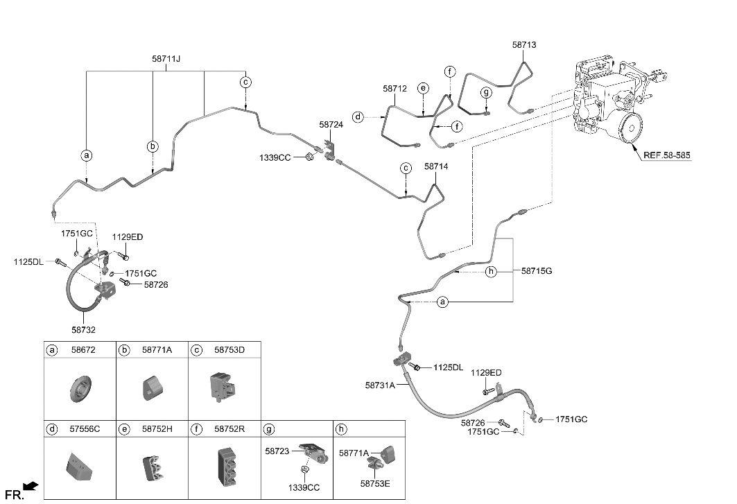 Hyundai 58752-D3030 CLIP-BRAKE FLUID LINE