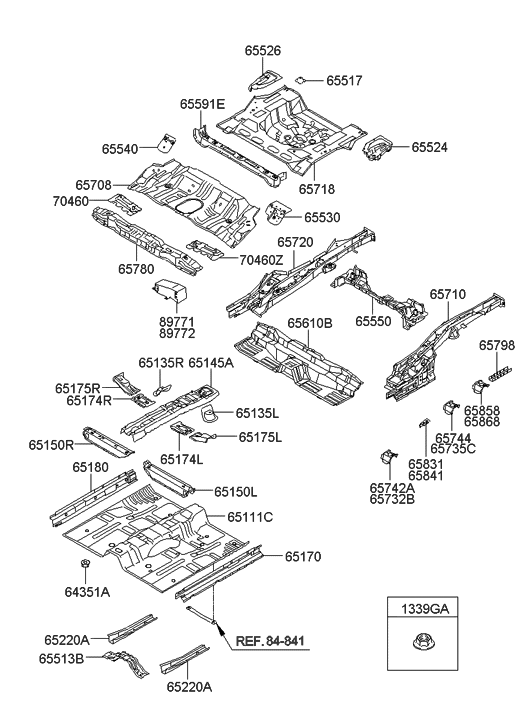 Hyundai 65841-2H000 Reinforcement Assembly-Center Seat Sd Mounting, RH