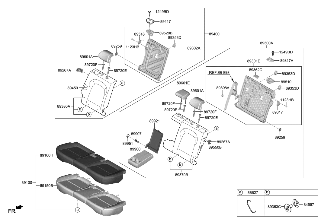 Hyundai 89430-J9000 Lock Assembly-Rear Seat Back, RH