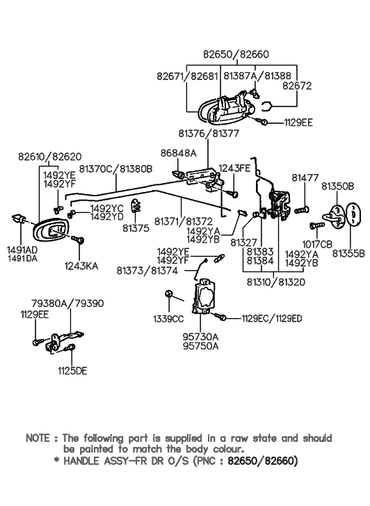 Hyundai 81373-29000 Rod-Front Door Actuator LH