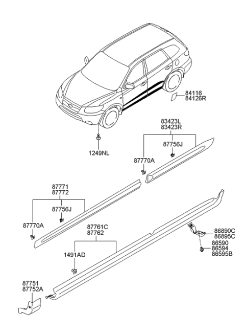 2021 Hyundai Sonata Film-Anti Chippg LH Diagram for 875392B010
