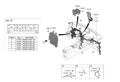 2023 Hyundai Sonata Hybrid JUNCTION BOX ASSY-I/PNL Diagram for 91950K5010