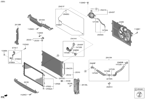 2022 Hyundai Sonata Hybrid  Cap-Radiator Reservoir Diagram for 25330L0000
