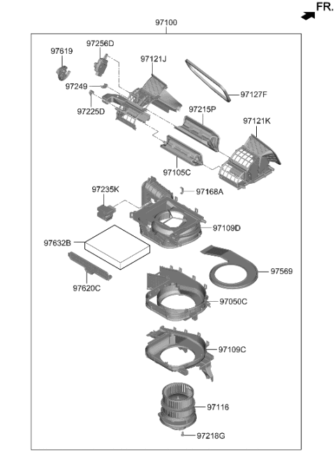 2022 Hyundai Sonata Hybrid  Cam-Inlet Door Diagram for 97142L1000