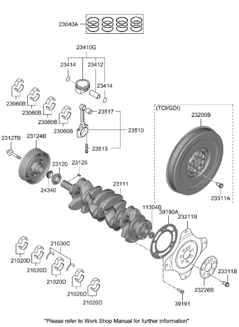 2023 Hyundai Sonata Hybrid  BUSHING-Con Rod Diagram for 235172S000