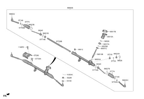 2022 Hyundai Sonata Hybrid Stopper-Rack Diagram for 56522S2000