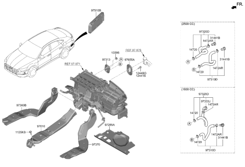 2006 Hyundai Accent  Hose Assembly-Water Outlet Diagram for 97312L0000