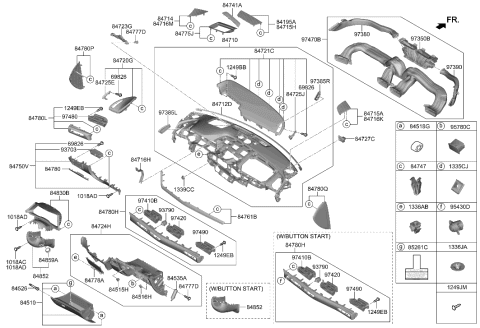 2006 Hyundai Accent  SW ASSY-BUTTON START Diagram for 93500L1000PEL