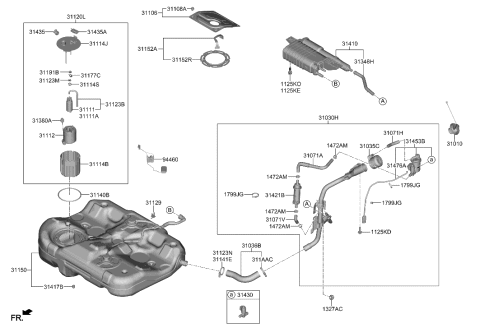 2006 Hyundai Accent  Clip-Protector Diagram for 31225A3000