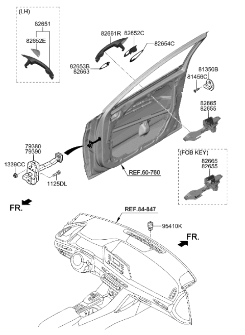 2006 Hyundai Accent  Cover Assembly Dr Os LH Diagram for 82652L1100