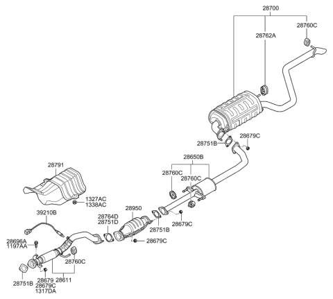 2009 Hyundai Elantra  Protector-Heat Front Diagram for 287912Q000
