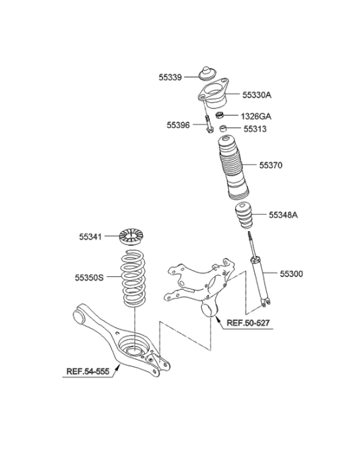 2009 Hyundai Elantra  Rear Spring Pad, Upper Diagram for 553412G000