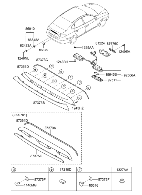 2012 Hyundai Elantra  GARNISH - Chrome Piece Diagram for 873752H000