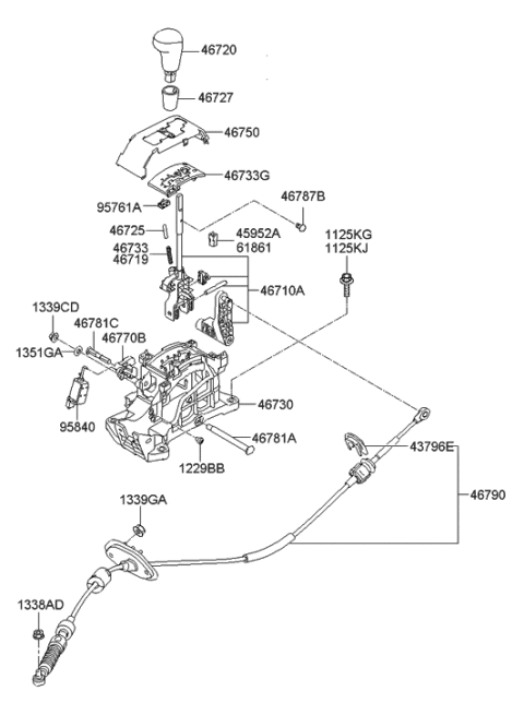 2012 Hyundai Elantra  Roller Diagram for 467292H000