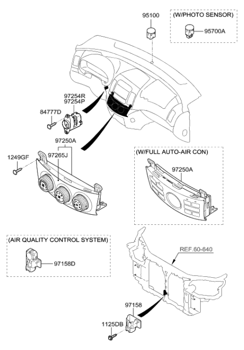 2012 Hyundai Elantra Ambient Quality Sensor Diagram for 972803L000