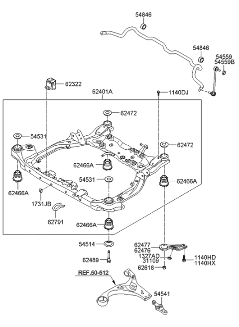2013 Hyundai Elantra  Bolt Diagram for 624842H000