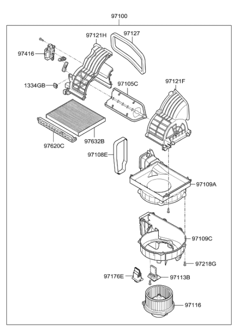 2012 Hyundai Elantra Case-Intake, RH Diagram for 971212H100
