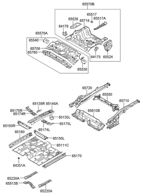 2011 Hyundai Elantra Member Assembly-Rear Floor Front Cross Diagram for 656102H010