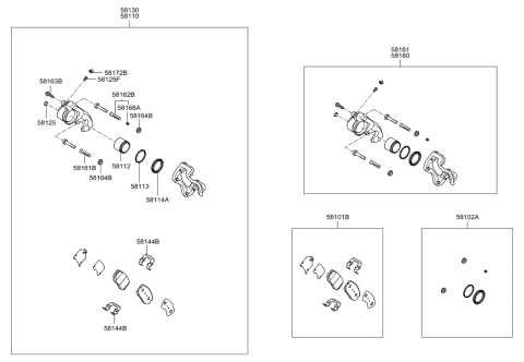 2011 Hyundai Elantra CALIPER Kit-Front Brake, LH Diagram for 581802HA00